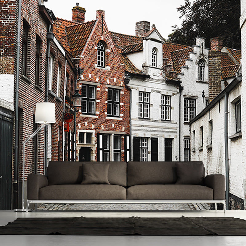 Town Scenery Photography Mildew Resistant Wallpaper Environmental Sleeping Room Wall Mural