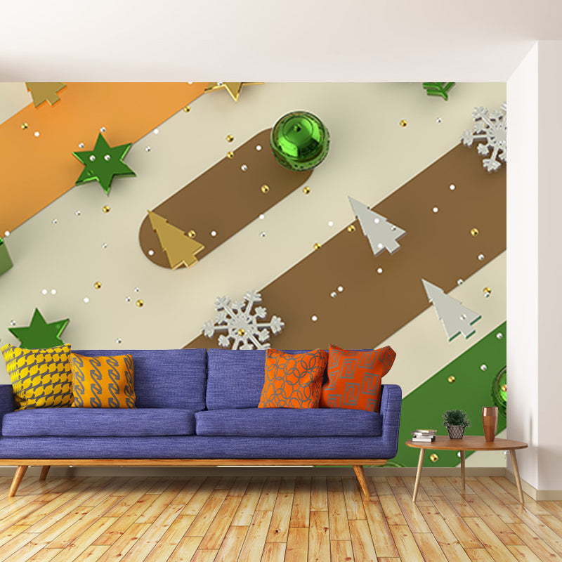 3D Pattern Stain Resistant Wall Mural Washable Wallpaper Sitting Room Wall Mural
