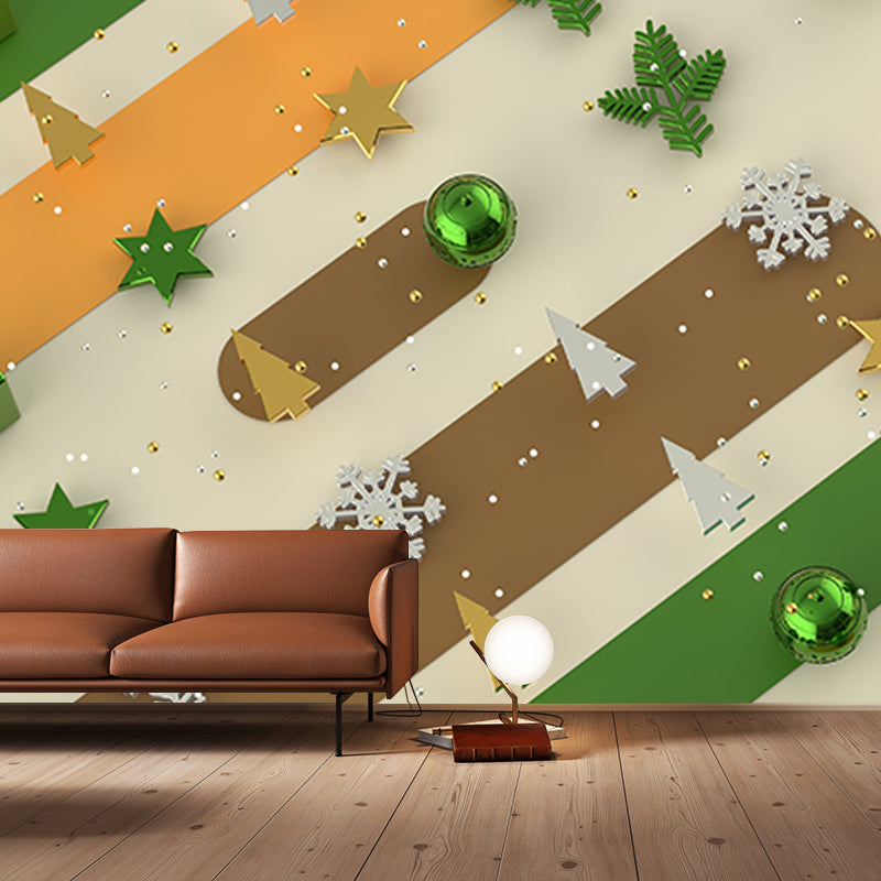 3D Pattern Stain Resistant Wall Mural Washable Wallpaper Sitting Room Wall Mural