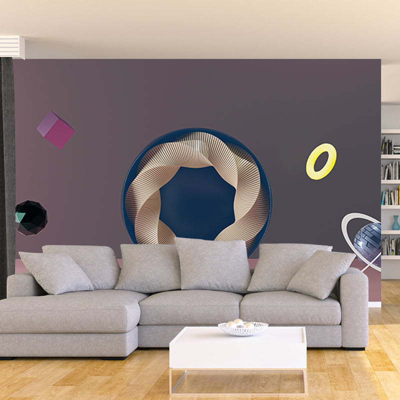 3D Pattern Stain Resistant Wall Mural Washable Wallpaper Sitting Room Wall Mural