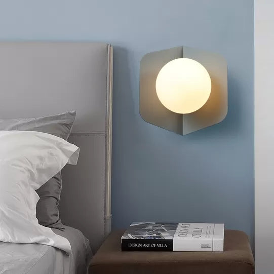 Macaron Loft Orb Shade Flush Mount Light Frosted Glass 1 Bulb Ceiling Fixture for Hallway
