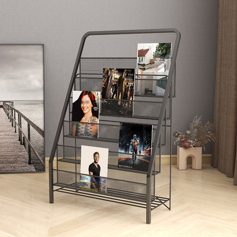 Metal Iron Contemporary Ladder Bookshelf Closed Back Vertical Bookshelf