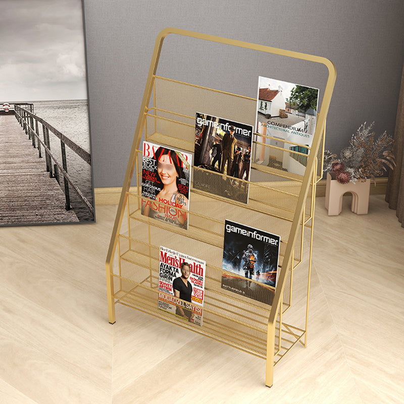 Metal Iron Contemporary Ladder Bookshelf Closed Back Vertical Bookshelf