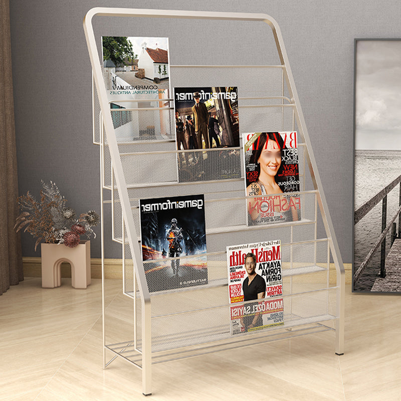 Metal Iron Contemporary Ladder Bookshelf Closed Back Vertical Bookshelf