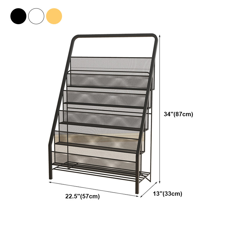 Metal Iron Contemporary Ladder Bookshelf Closed Back Vertical Bookshelf