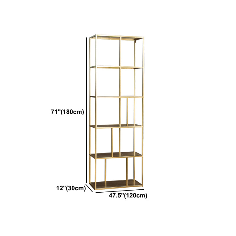 Open Back Bookcase Glam Style Bookshelf for Home Office and Study Room