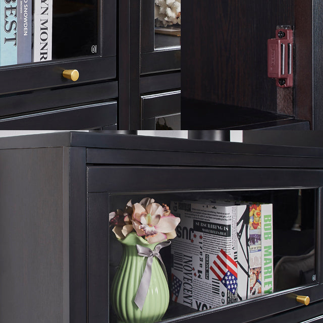 Libreria standard in stile glam scaffale in legno solido con porte