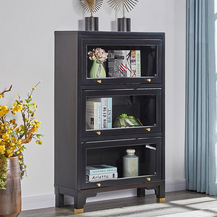 Libreria standard in stile glam scaffale in legno solido con porte