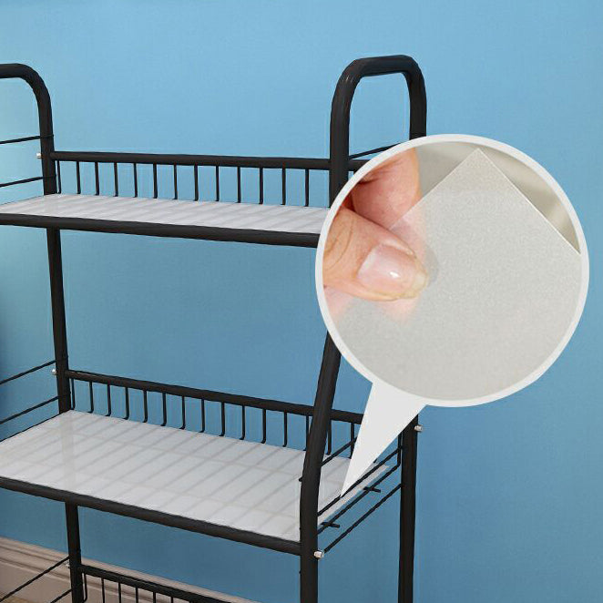 Industrial Style Steel Bookshelf Open Shelf Bookcase with Caster Wheels