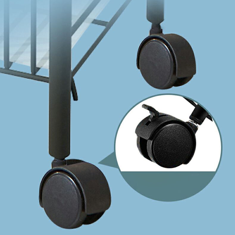 Industrial Style Steel Bookshelf Open Shelf Bookcase with Caster Wheels