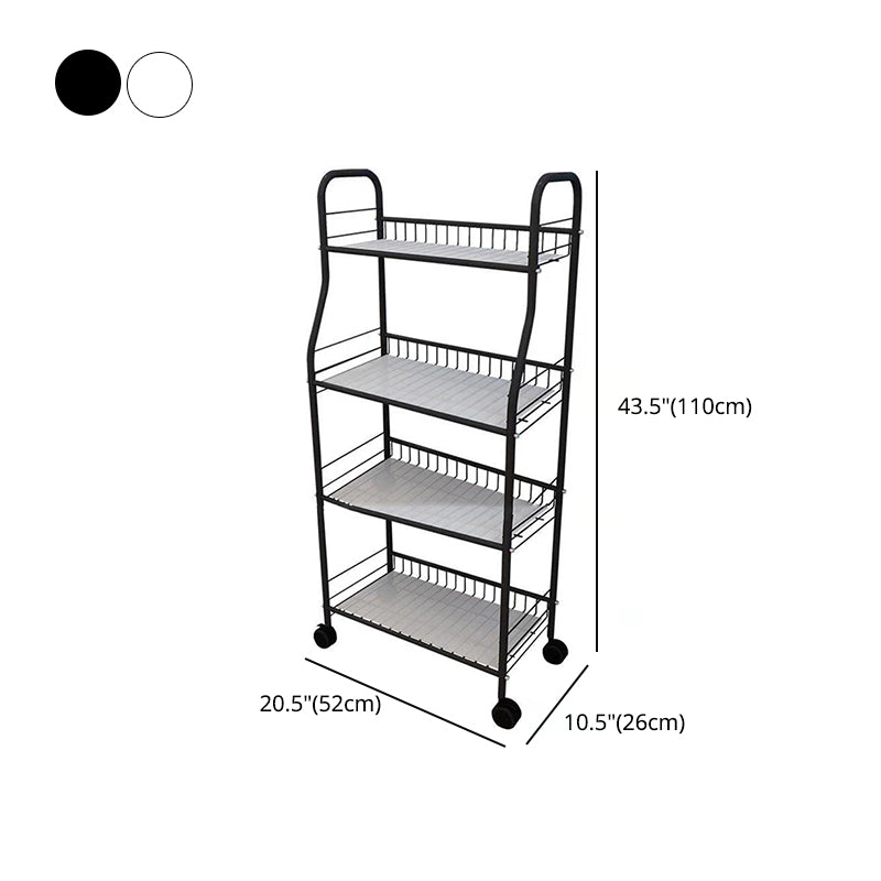Industrial Style Steel Bookshelf Open Shelf Bookcase with Caster Wheels