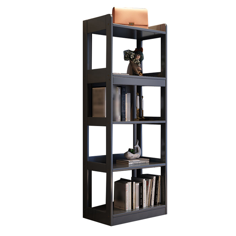 Hedendaagse verticale etagere boekenplank grijs en zwarte rubberhout boekenplank