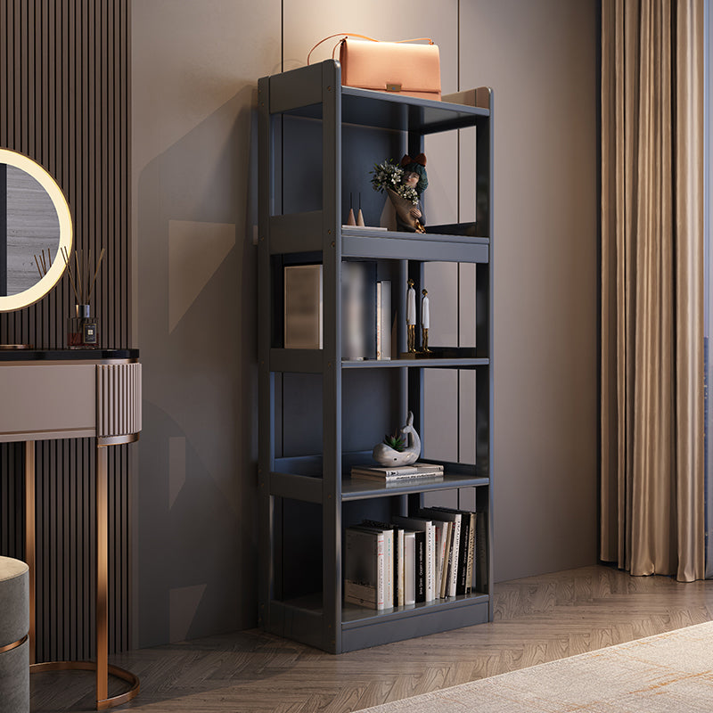 Hedendaagse verticale etagere boekenplank grijs en zwarte rubberhout boekenplank
