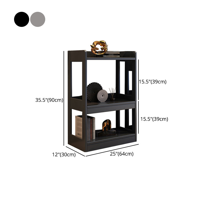 Hedendaagse verticale etagere boekenplank grijs en zwarte rubberhout boekenplank