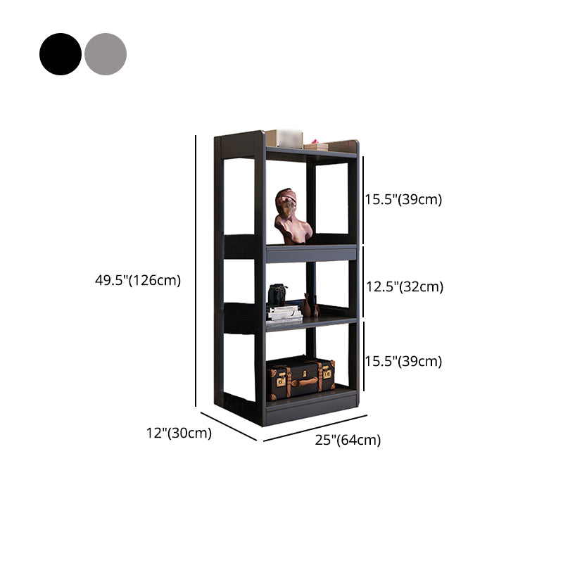 Hedendaagse verticale etagere boekenplank grijs en zwarte rubberhout boekenplank