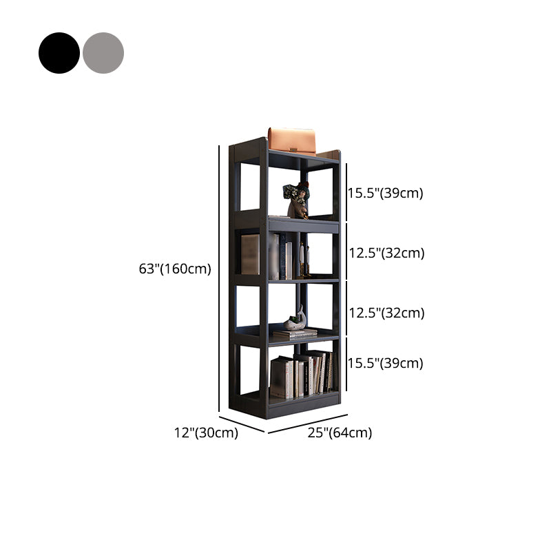 Hedendaagse verticale etagere boekenplank grijs en zwarte rubberhout boekenplank