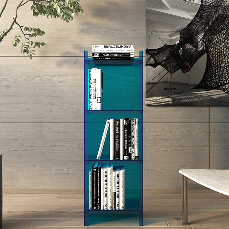 Acrylic Vertical Standard Bookshelf Glam Closed Back Bookshelf for Living Room