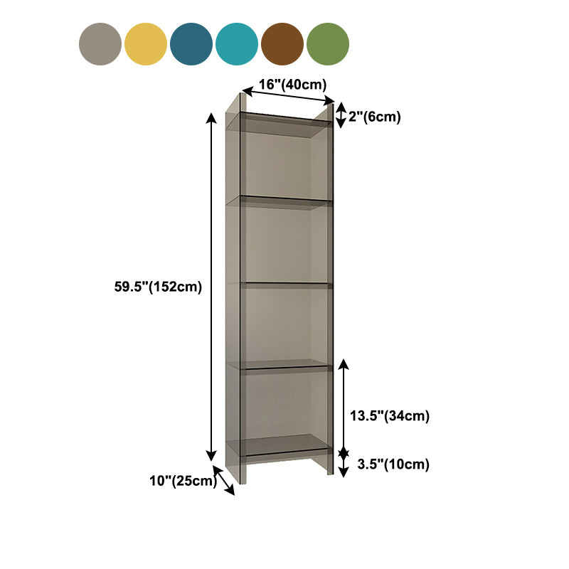Acrylic Vertical Standard Bookshelf Glam Closed Back Bookshelf for Living Room