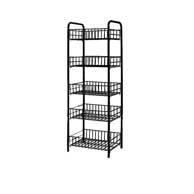 Industrial Iron Etagere Bookshelf Open Vertical Bookshelf with Caster Wheels