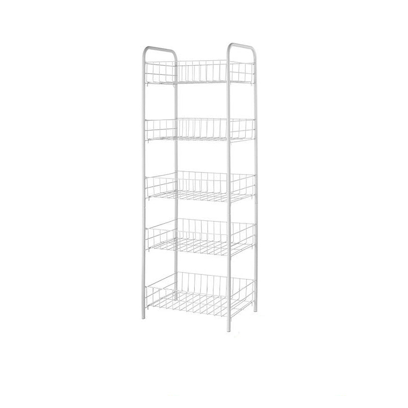 Industrial Iron Etagere Bookshelf Open Vertical Bookshelf with Caster Wheels
