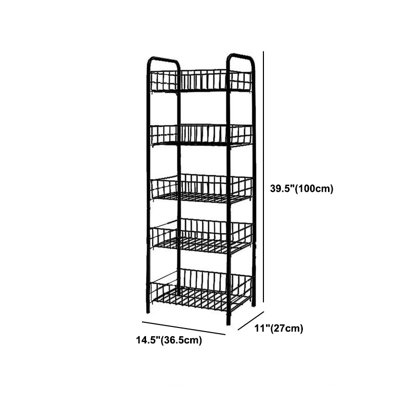 Industrial Iron Etagere Bookshelf Open Vertical Bookshelf with Caster Wheels