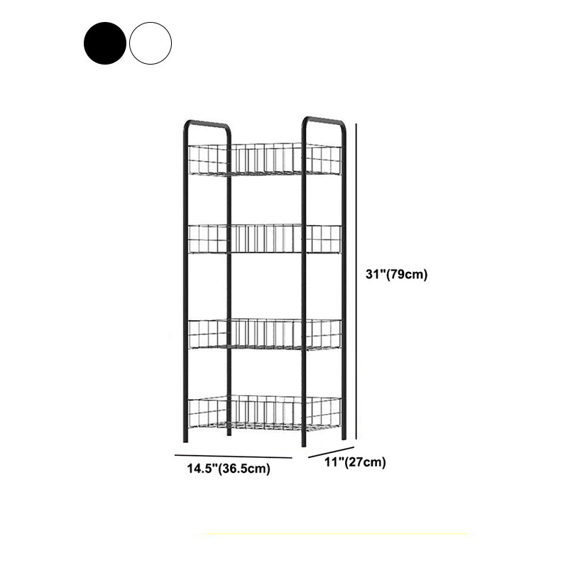 Industrial Iron Etagere Bookshelf Open Vertical Bookshelf with Caster Wheels