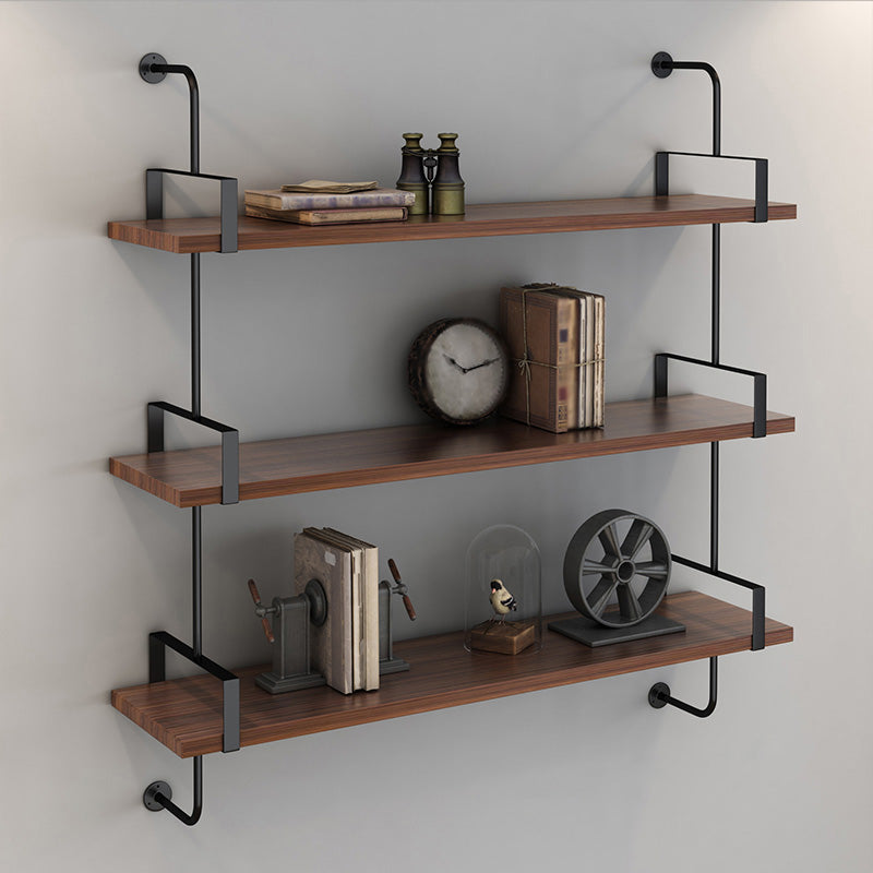 Metal Bookshelf Industrial Style Wall Mounted Bookcase for Home Office