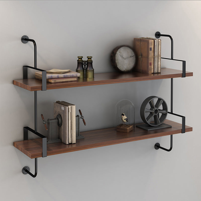 Metal Bookshelf Industrial Style Wall Mounted Bookcase for Home Office