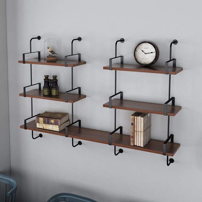 Metal Bookshelf Industrial Style Wall Mounted Bookcase for Home Office