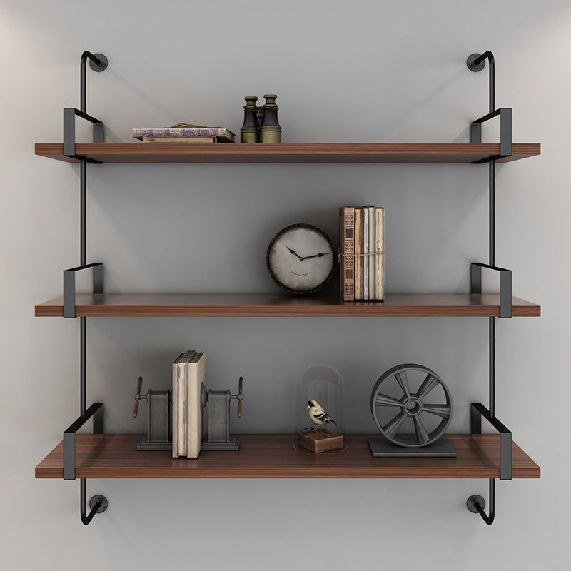 Metal Bookshelf Industrial Style Wall Mounted Bookcase for Home Office