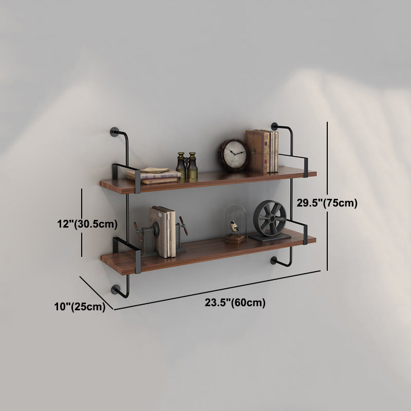 Metal Bookshelf Industrial Style Wall Mounted Bookcase for Home Office