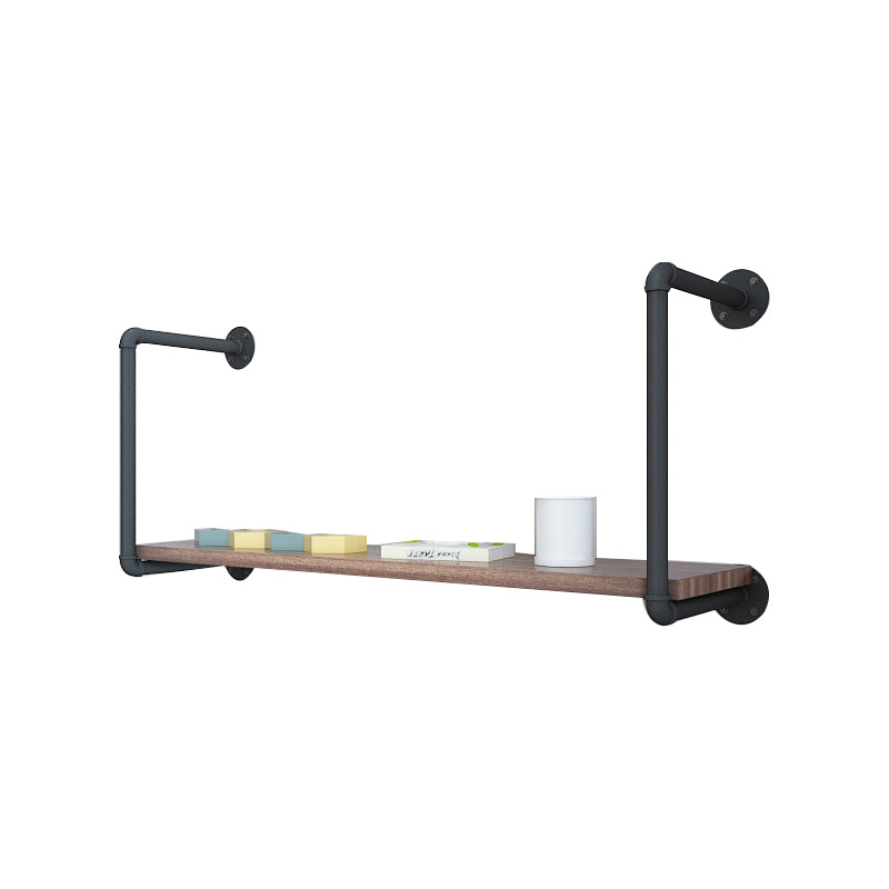 Wall Mounted Bookshelf Industrial Style Solid Wood Bookcase for Home Office