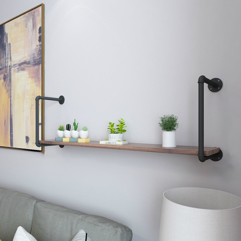 Wall Mounted Bookshelf Industrial Style Solid Wood Bookcase for Home Office