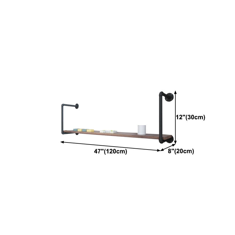 Wall Mounted Bookshelf Industrial Style Solid Wood Bookcase for Home Office