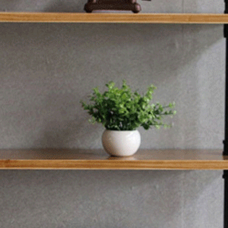 Wandeinheit und Etagere Bücherregal Industrial Black Eisenrahmen und Kiefernholzregal