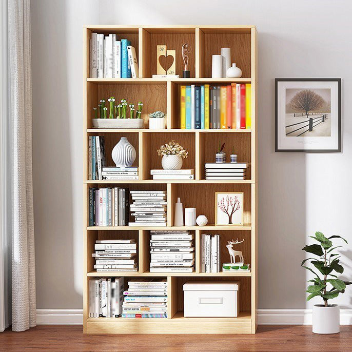 Manufactured Wood Standard Bookshelf Scandinavian Vertical Closed Back Bookshelf