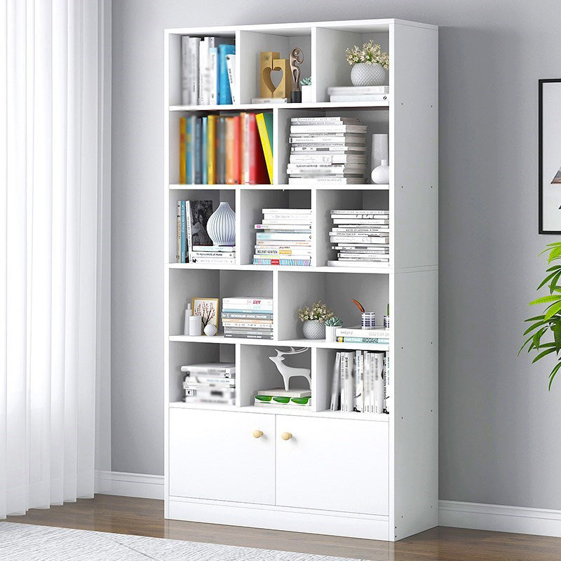 Manufactured Wood Standard Bookshelf Scandinavian Vertical Closed Back Bookshelf