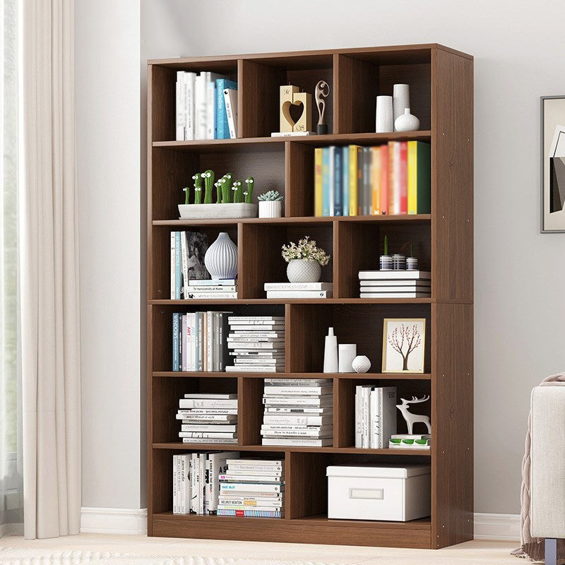 Manufactured Wood Standard Bookshelf Scandinavian Vertical Closed Back Bookshelf