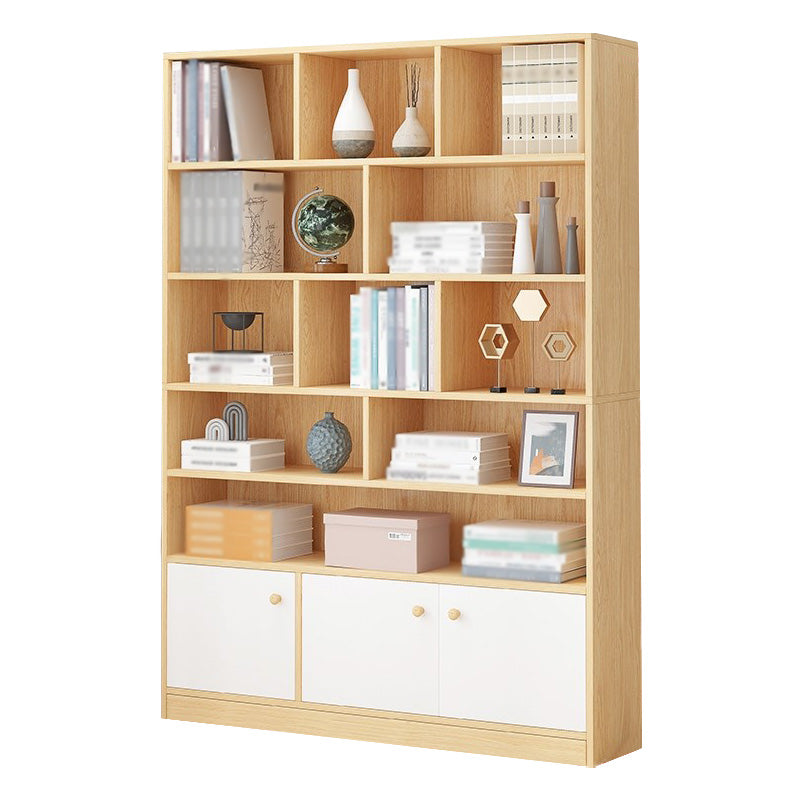 Manufactured Wood Standard Bookshelf Scandinavian Vertical Closed Back Bookshelf