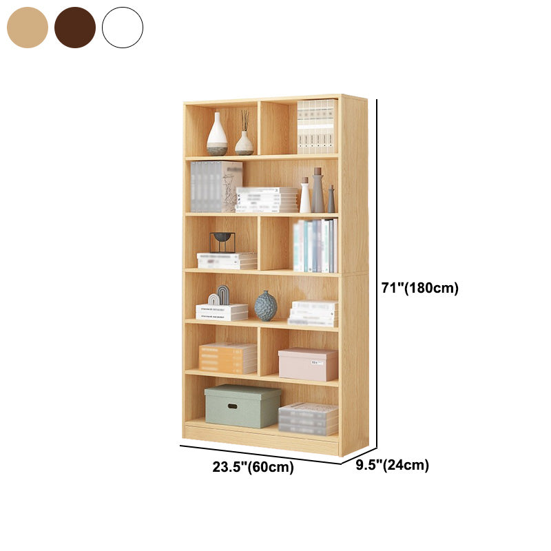 Manufactured Wood Standard Bookshelf Scandinavian Vertical Closed Back Bookshelf