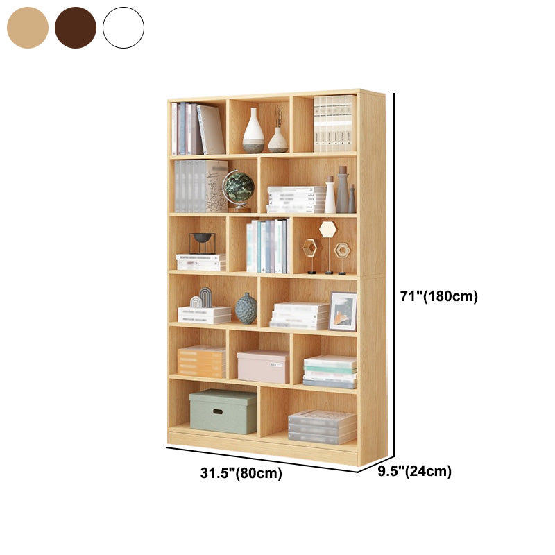 Manufactured Wood Standard Bookshelf Scandinavian Vertical Closed Back Bookshelf