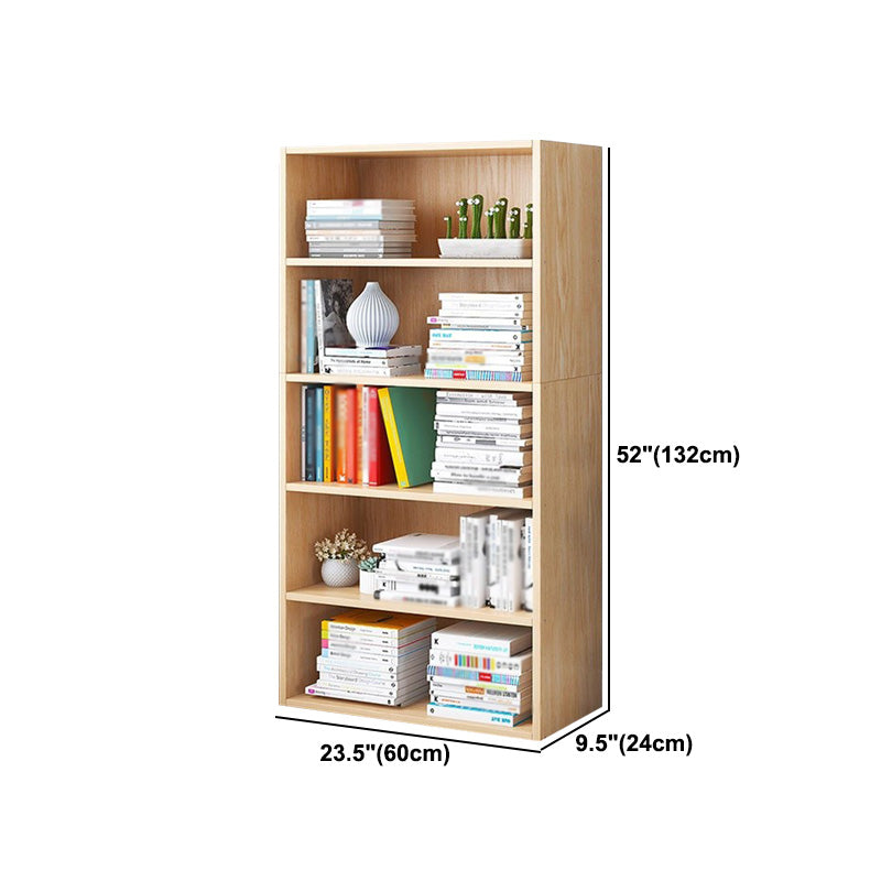Manufactured Wood Standard Bookshelf Scandinavian Vertical Closed Back Bookshelf