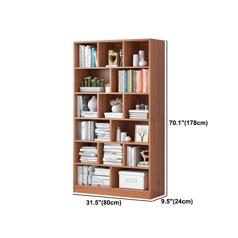 Manufactured Wood Standard Bookshelf Scandinavian Vertical Closed Back Bookshelf