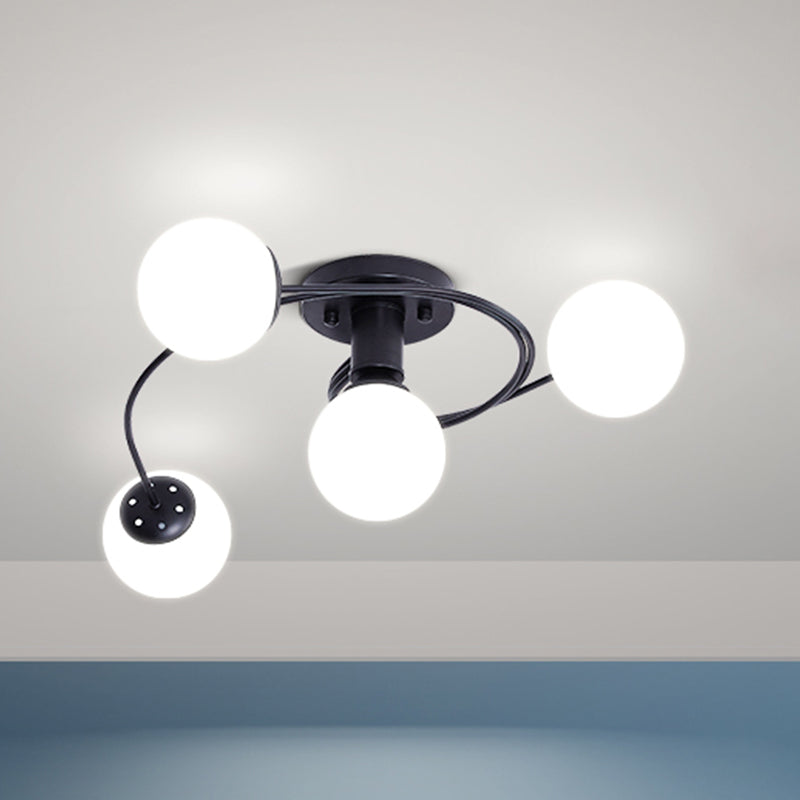 Lámpara de techo de montaje de montura de vidrio simplicidad redonda de semi rascilla luz de techo