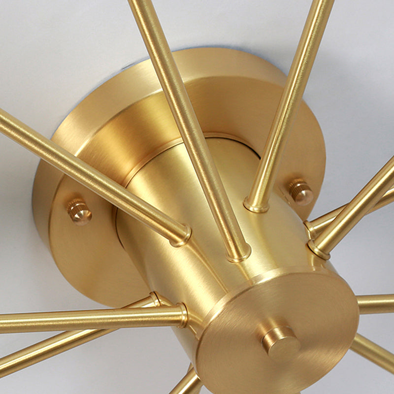 Contemporary Globe Flush Light Crystal Flush Mount Ceiling Fixture in Gold