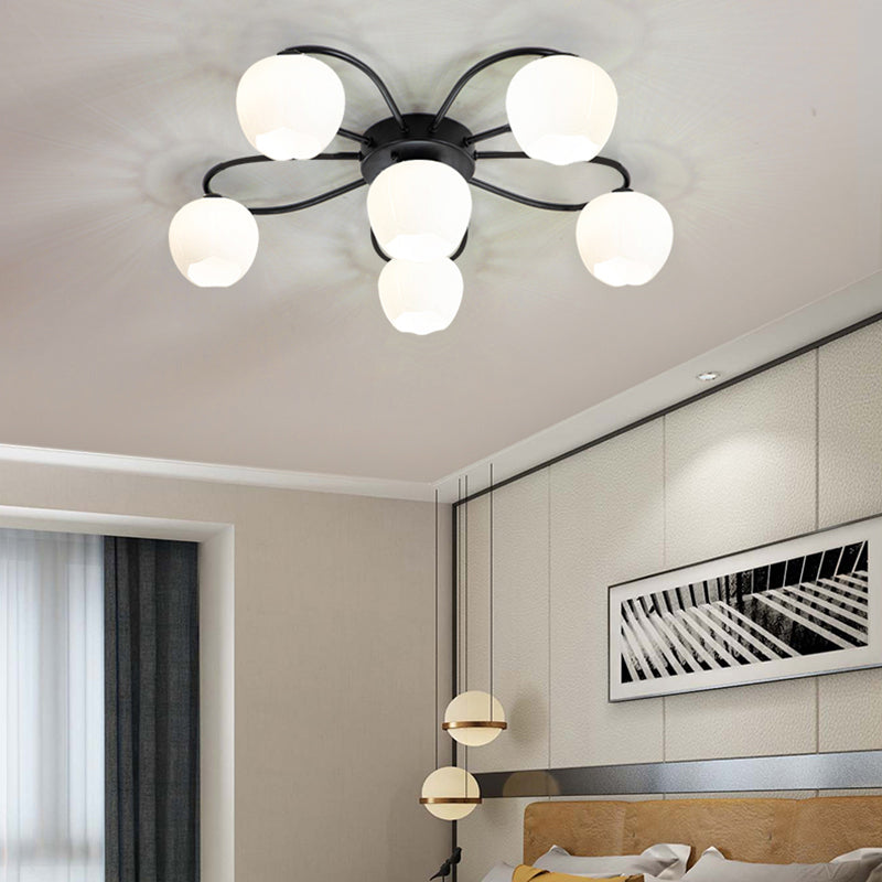 Simplicidad Semi Flush Montaje Iluminación Vidromas Lámpara de techo de la sala de estar