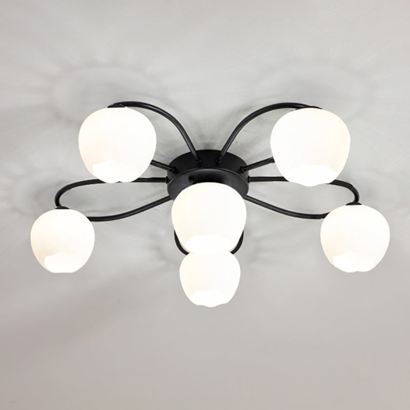 Simplicidad Semi Flush Montaje Iluminación Vidromas Lámpara de techo de la sala de estar