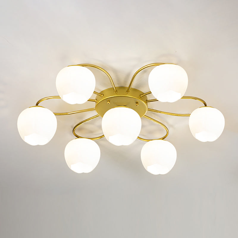 Simplicidad Semi Flush Montaje Iluminación Vidromas Lámpara de techo de la sala de estar