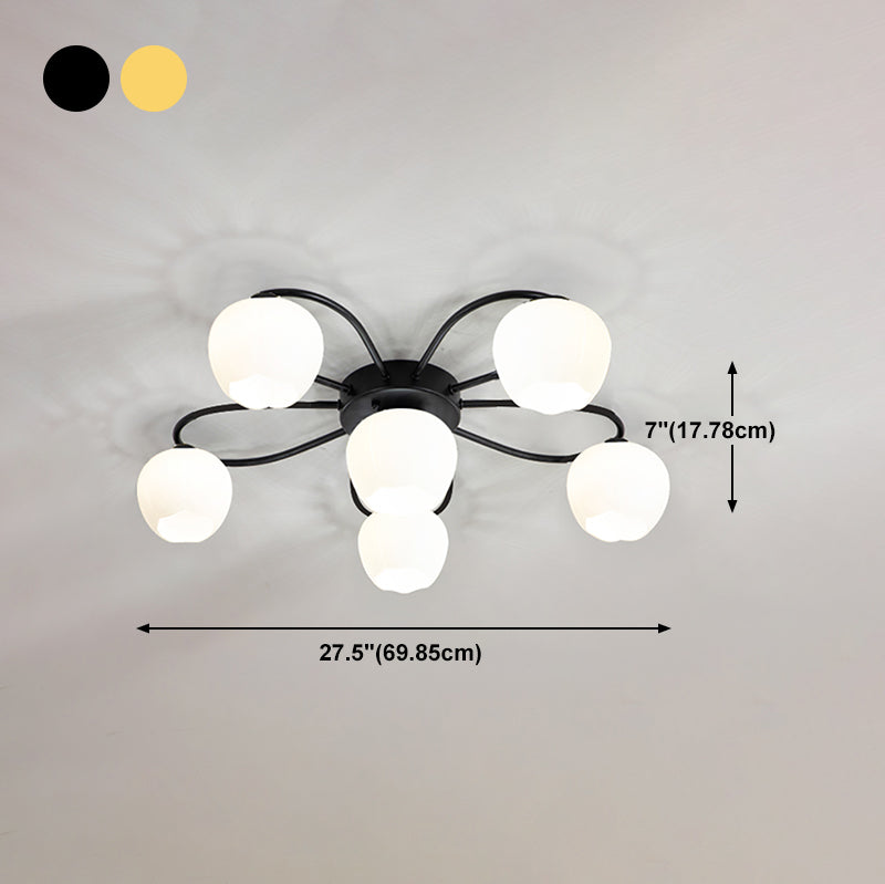 Simplicidad Semi Flush Montaje Iluminación Vidromas Lámpara de techo de la sala de estar