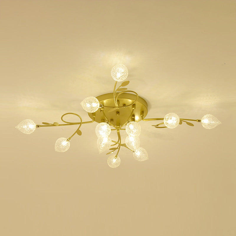 Lámpara de techo de múltiples luz iluminación de techo de vidrio de estilo moderno para sala de estar